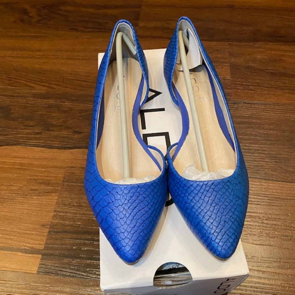 NIB Aldo Grumale Snakeskin D'Orsay Flats Size 7.5